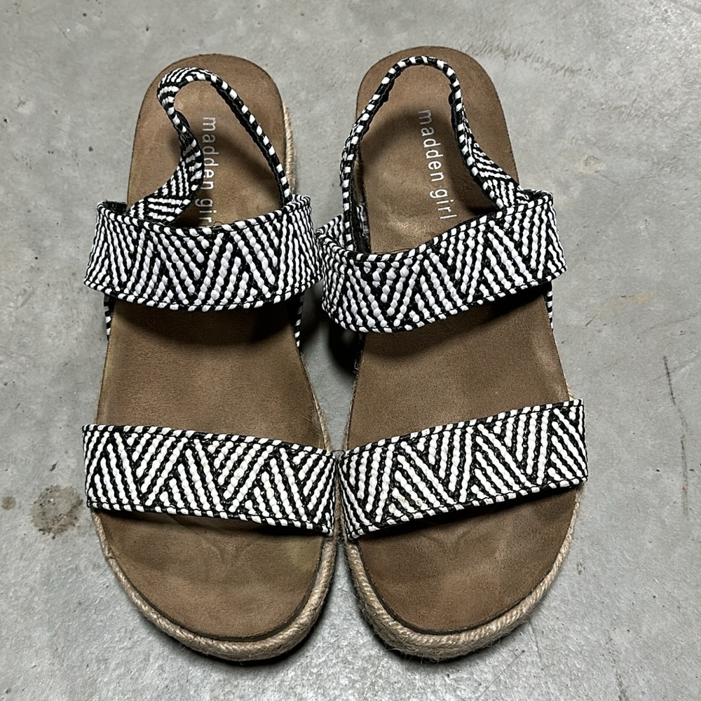 Madden Girl Cybell Peep Toe Sling Back Espadrilles sz 8.5 / Uu-4 - Picture 2 of 7